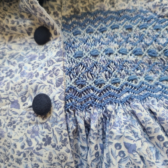 Pepa London Smocked Blue Floral Dress - Picture 4 of 4